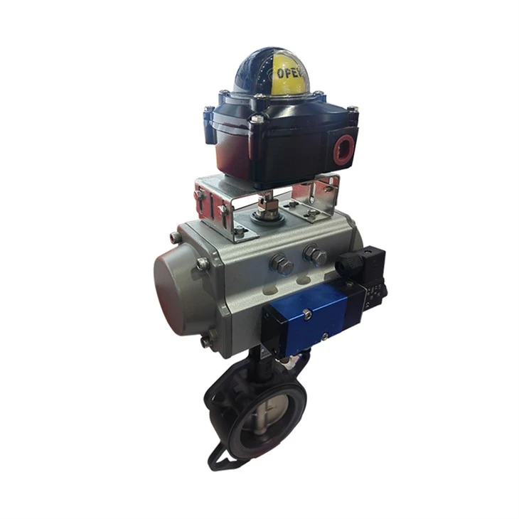 Pneumatic Wafer Soft Seal Butterfly Valve